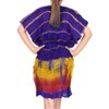 HAPPY BAY Women's Swim Beach Dress Cover Up Vacation Beachwear Mini Bathing Suit Tunic Cruise Medium Blue Tie Dye Design - 3 of 3