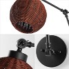 JONATHAN Y Lyla 22" 1-Light Mid-Century Vintage Rattan Globe Swing Arm LED Sconce: Bohemian Wall Light, Adjustable, UL Listed - 3 of 4
