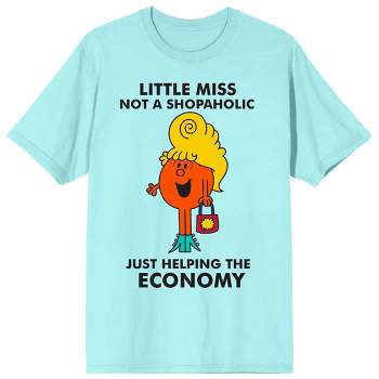 Mr. Men And Little Miss Meme Little Miss Shopaholic Crew Neck Short Sleeve Celadon Women's T-shirt