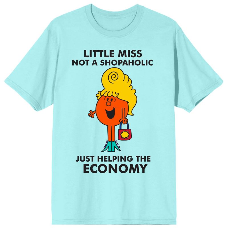 Mr. Men And Little Miss Meme Little Miss Shopaholic Crew Neck Short Sleeve Celadon Women's T-shirt, 1 of 4