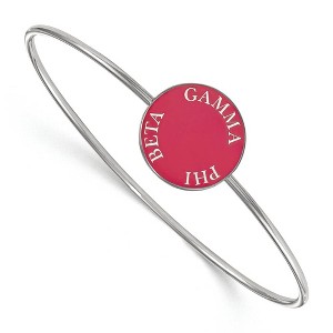 Black Bow Jewelry Sterling Silver Gamma Phi Beta Greek Life Bangle Bracelet 8 Inch - 1 of 3