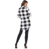 Women's  Roll Tab Sleeve Plaid Buttoned Top - White Mark - 4 of 4
