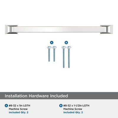 Polished Chrome Modern Cabinet Drawer Pull with Mounting Hardware