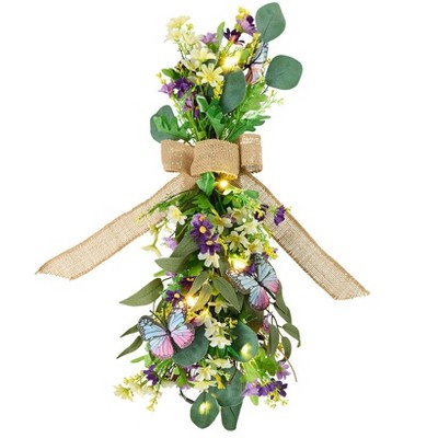 The Lakeside Collection Easter Swag Lighted in Easter With Tulip Or Spring With Butterfly