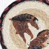 Earth Rugs Mom and Pony Round Large Coaster 7"x7" – Braided Jute Horse Print Coaster - 2 of 3