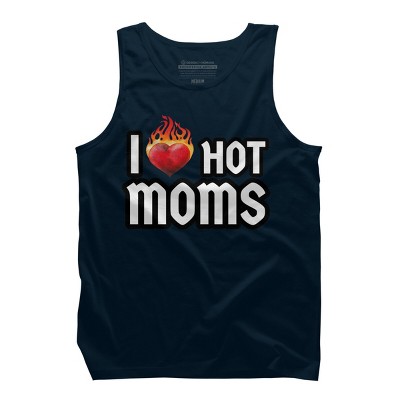 Men's Design By Humans I Love Hot Moms Heart By Metavera Tank Top