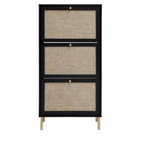 Vynxaria  3 Door Shoe Rack, Freestanding Modern Shoe Storage Cabinet, for Entryway - 1 of 4