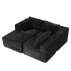 Dovelina Modular Plush Corduroy Sectional Sofa 3-Seat Sofa,Modern Comfy Upholstered Sofa L-Shape Couches with Soft Pillows - 3 of 4