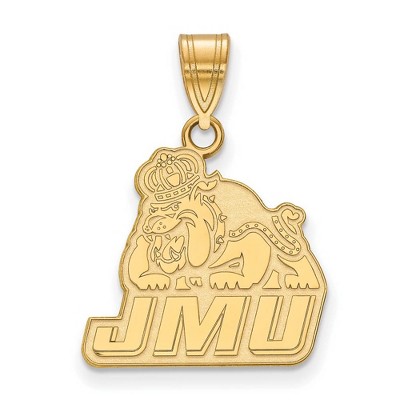 Black Bow Jewelry 10k Yellow Gold James Madison Dukes NCAA Medium Pendant