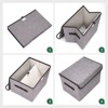 Aoibox Large 22 Quart Linen Fabric Foldable Storage Bin Organizer Cube Flip-Top Lid Handles Gray 4 Pack for Closet Home Office Clothes Dust-Proof - 3 of 4