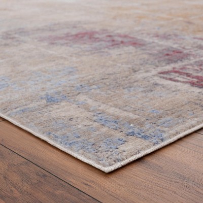 Modern Multicolor Abstract 8' x 10' Synthetic Area Rug