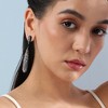 SOHI Women's Chalice Silver Bling Almond Drop Earrings - 3 of 4
