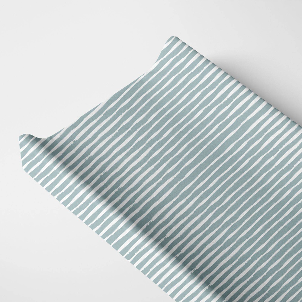 Photos - Changing Table Norani Changing Pad Cover - Green Stripes