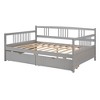 Full Size Daybed With Safety Guardrails, 2 Drawers, Wood Slat Support Platform Bed For Bedroom, Living Room No Box Spring Needed Sofa Day Bed Frame - 2 of 4