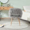 Maliang Faux Fur Upholstered Make Up Chair With Metal Leg - 4 of 4