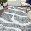 Contemporary Abstract Spray Print Area Rug Ultra Thin Low Pile Machine Washable Stain Resistant Non Slip Non Shedding Floor Carpet - 2 of 4