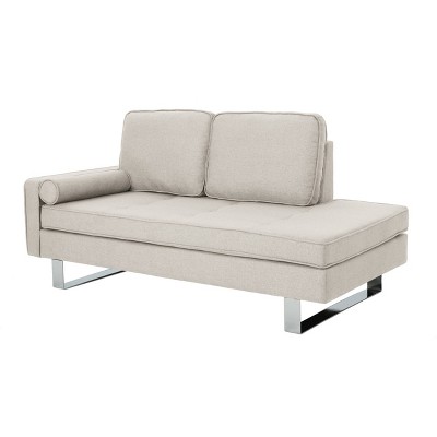 Typhaine Modern Fabric Chaise Loveseat Beige - Christopher Knight Home
