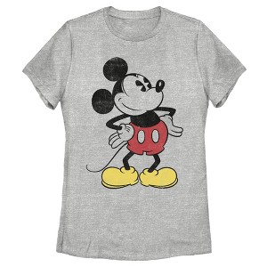 Women's Mickey & Friends Classic Mickey Distressed T-Shirt - 1 of 4