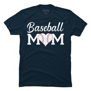 Men's Design By Humans Baseball Mom Heart By shirtpublic T-Shirt - 1 of 2