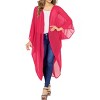 LA LEELA Women's Open Front Beach Solid Sheer Button Down Duster Swimsuit Cover up Casual Summer Duster Beachwear Cardigans for Women - 3 of 4