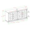 Bella Depot 58" Modern Farmhouse Sideboard with Windowpane Glass-Door - 4 of 4