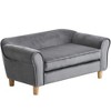YOUNIKE Pet Sofa Bed, Grey Velvet Cat Bed and Small Dog Couch with Rubberwood Legs, 20.67" x 12" x 2.76" Modern Washable Plush Pet Furniture - 4 of 4