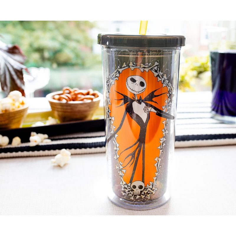 Silver Buffalo Disney The Nightmare Before Christmas Jack Carnival Cup With Lid and Straw, 4 of 7