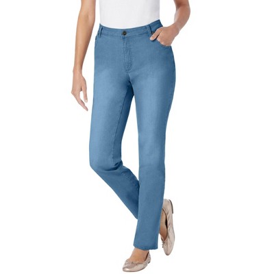 Woman Within Plus Size Tall Straight-Leg Stretch Denim Jean