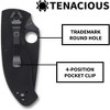 Spyderco Tenacious Folding Pocket Knife with 3.39" Black Stainless Steel Blade | Get Superior Strength and Edge Retention| Includes 4-Way Pocket Clip - image 4 of 4