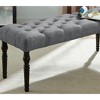 Okak Elegant Tufted Button Ottoman Bench with Wooden Turned Legs,Upholstered Shoe Bench Dining Bench for Living Room,Entryway - 2 of 4