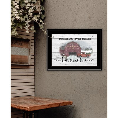 YOOCOZZ Christmas Trendy Decoration, Xmas Wall Decor, "Farm Fresh Christmas Trees" By Billy Jacobs, Ready to Hang Framed Print, Black or White Frame