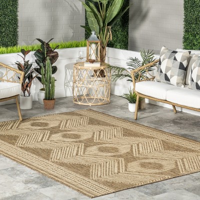 Ranya Modern Tribal 4' x 6' Light Brown Synthetic Area Rug