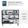 Vynxaria 3-Tier Child Bookcase - Open Shelves Cabinet Floor Standing Cube Storage Organizer with Drawers in Grey - 3 of 4