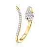 Ross-Simons 0.20 ct. t.w. Black and White Diamond Snake Ring in 18kt Gold Over Sterling - 3 of 4