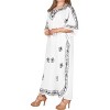 LA LEELA Women's House Daily Routine Evening Wear Holiday Casual Dailywear Loungewear Caftan Maxi Mumu Slit Dresses for Women 2X-3X White, Solid - image 3 of 4