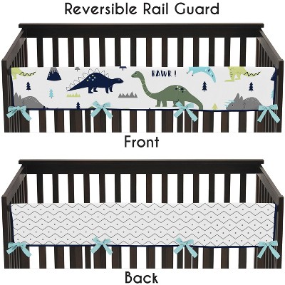 Image of Sweet Jojo Designs Boy Long Rail Guard Cover Mod Dinosaur Blue and Green