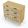 Sapphtopaz Dresser for Bedroom 3 Rattan Drawers Dresser Closet Organizers and Storage with Handles Storage Cabinet for Bedroom, Living Room - 3 of 4
