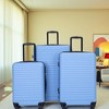 Gulches 3 Piece Luggage Sets ABS Lightweight Suitcase with Two Hooks, Spinner Wheels, TSA Lock, (20/24/28) LIGHT BLUE - 2 of 4