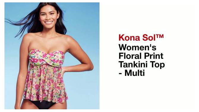 Women's Floral Print Tankini Top - Kona Sol™ Multi, 2 of 10, play video