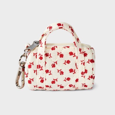 Girls' Floral Mini Duffel Bag Charm - art class™ Red