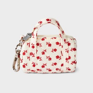 Girls' Floral Mini Duffel Bag Charm - art class™ Red - 1 of 4