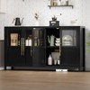 Sideboard Buffet Cabinet with Glass Doors, 29" Large Buffet Cabinet with Storage, Modern Farmhouse Storage Cabinet Table for Kitchen Dining Room - 4 of 4