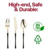 Smarty Had A Party Gold w/ Black Handle Moderno Plastic Cutlery Set - 240 Guests - 4 of 4