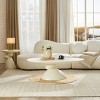 47.2" Modern White Oval Coffee Table with Sculptural Base, Minimalist Fiberglass Center Table for Living Room-Panipeachy - 2 of 4