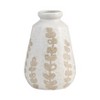 Sagebrook Home 8" Ceramic Vase - Contemporary Ivory/Beige Botanical Design Decorative Table Accent for Home or Office - Unique Gift Idea - 2 of 4