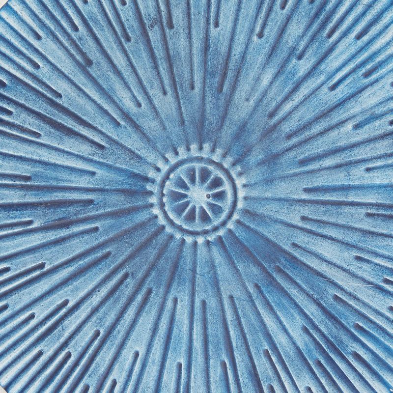 Wood Starburst Radial Plates Framed Wall Art with Black Frame Set of 4 Blue - Olivia &#38; May, 5 of 9
