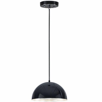 ET2 Lighting Hemisphere 1 - Light Pendant in  Gloss Black/Aluminum