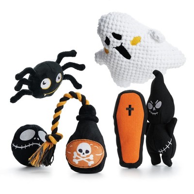 Nocciola 6 PCS Halloween Dog Squeaky Toys for Aggressive chewers, Christmas gift,Stuffing Body Dog Toy Set for Small to Large Dogs