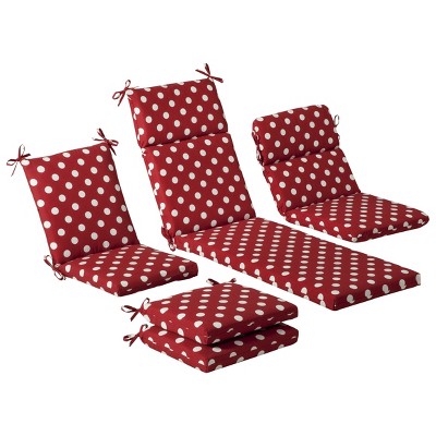 Outdoor Cushion & Pillow Collection - Red/White Polka Dot