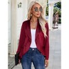Womens Long Sleeve Velvet Blazer Jacket Suit Open Front Ruffle Work Office Cardigan Coat - 2 of 4